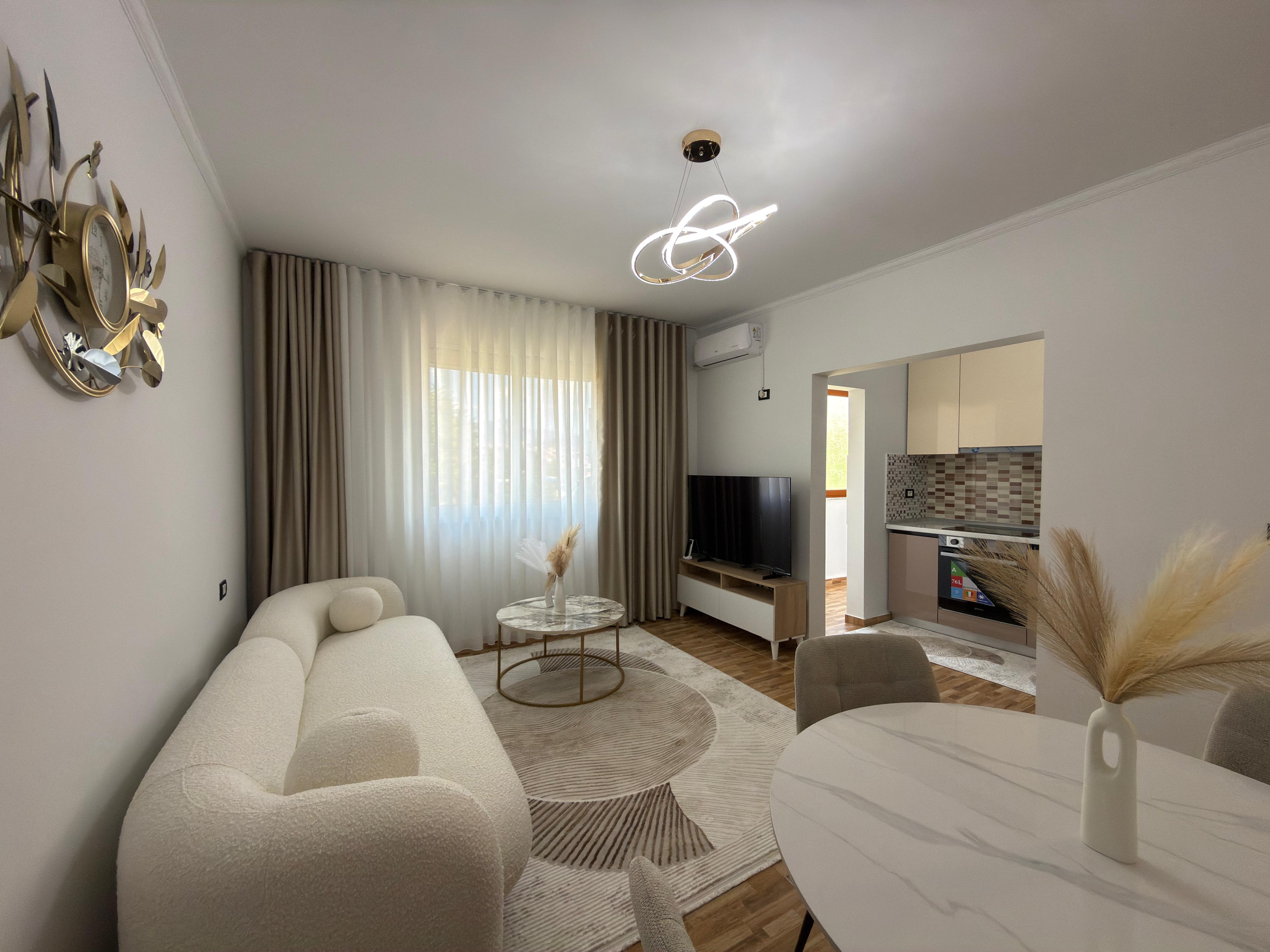 Exclusive, a newly furnished luxury 1+1 apartment for rent in the Allias area, Tirana 2