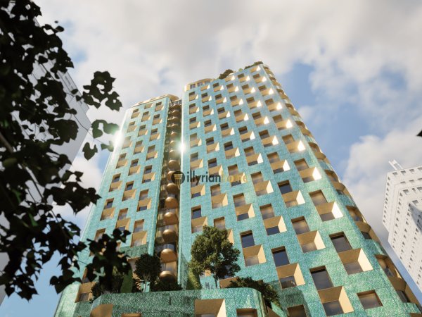 For sale, 1+1 apartment under construction at the "Bazaar Gate" tower, "New Bazaar," Tirana. 2
